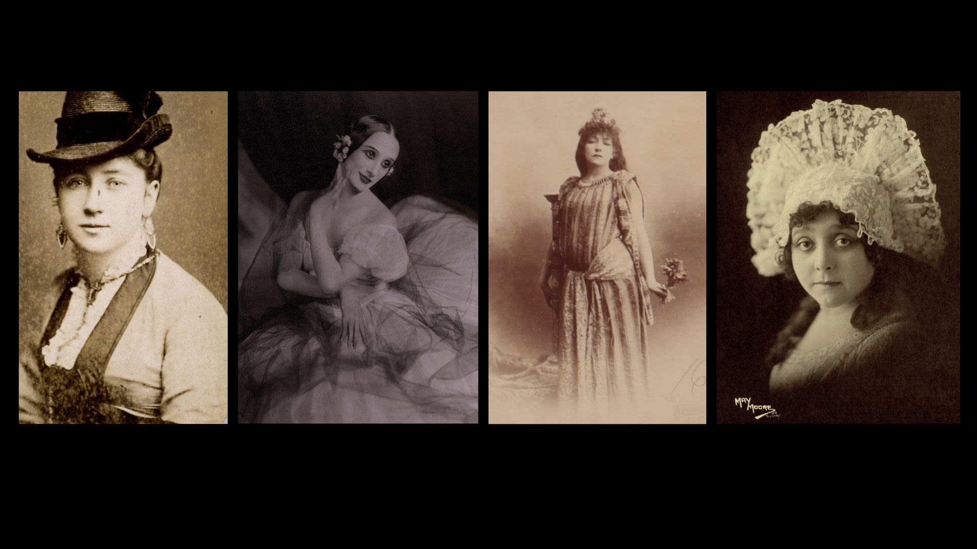 Four individual portraits of women